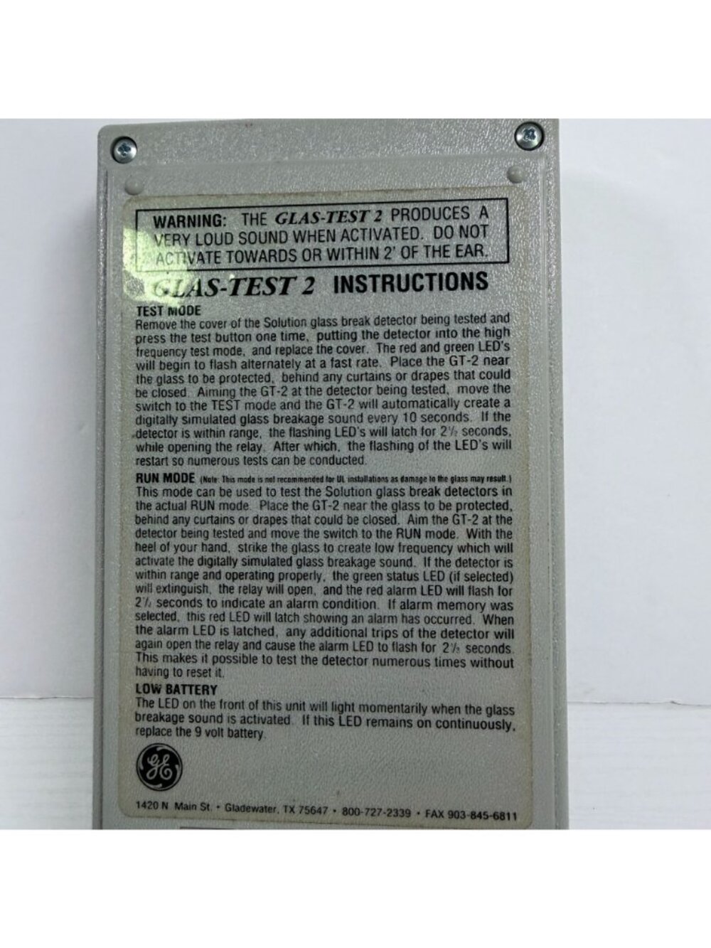 Vintage GE Glas-Test 2 Glass Break Detector Tester With Speaker Compact - Picture 4 of 7